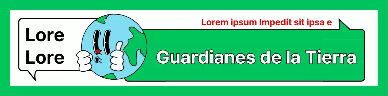 Promociona una campaña medioambiental con una simpática ilustración de la Tierra en blanco y verde.