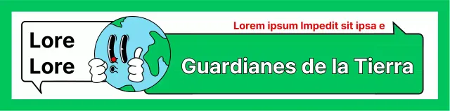 Promociona una campaña medioambiental con una simpática ilustración de la Tierra en blanco y verde.