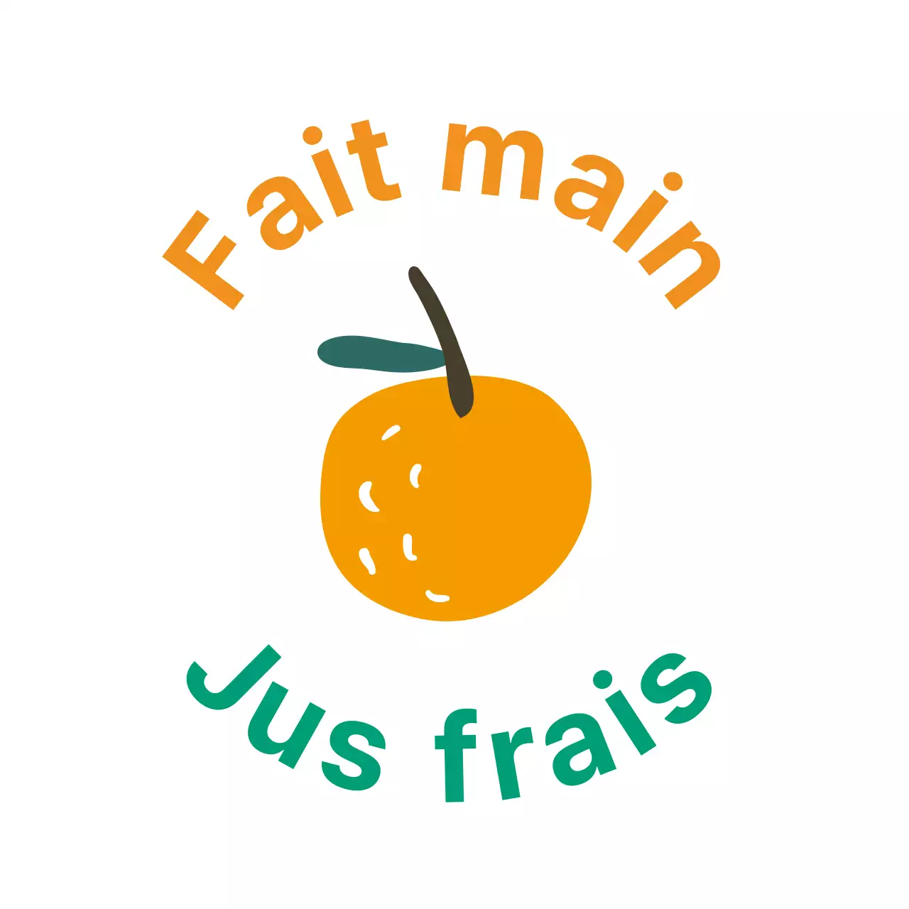 Illustration simple d'une étiquette de jus de fruit sur fond blanc