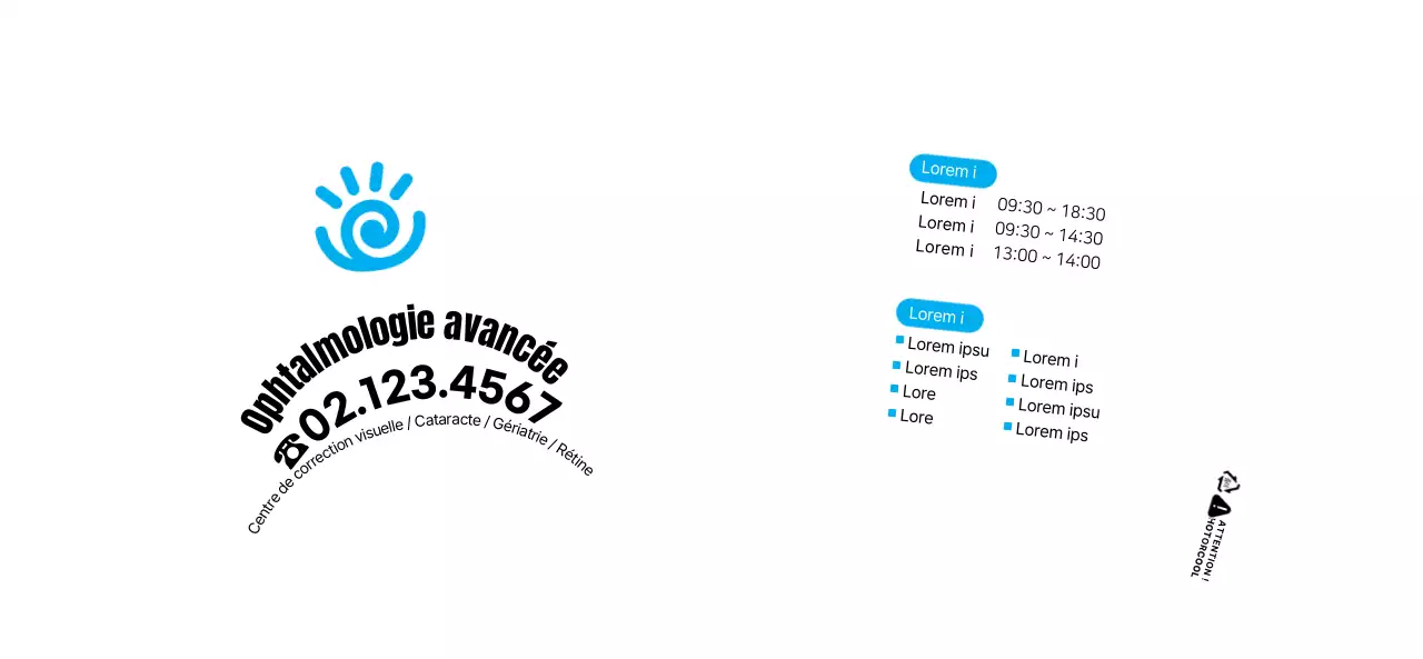 Style épuré en noir et bleu pour présenter et promouvoir votre pratique