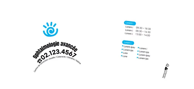 Style épuré en noir et bleu pour présenter et promouvoir votre pratique