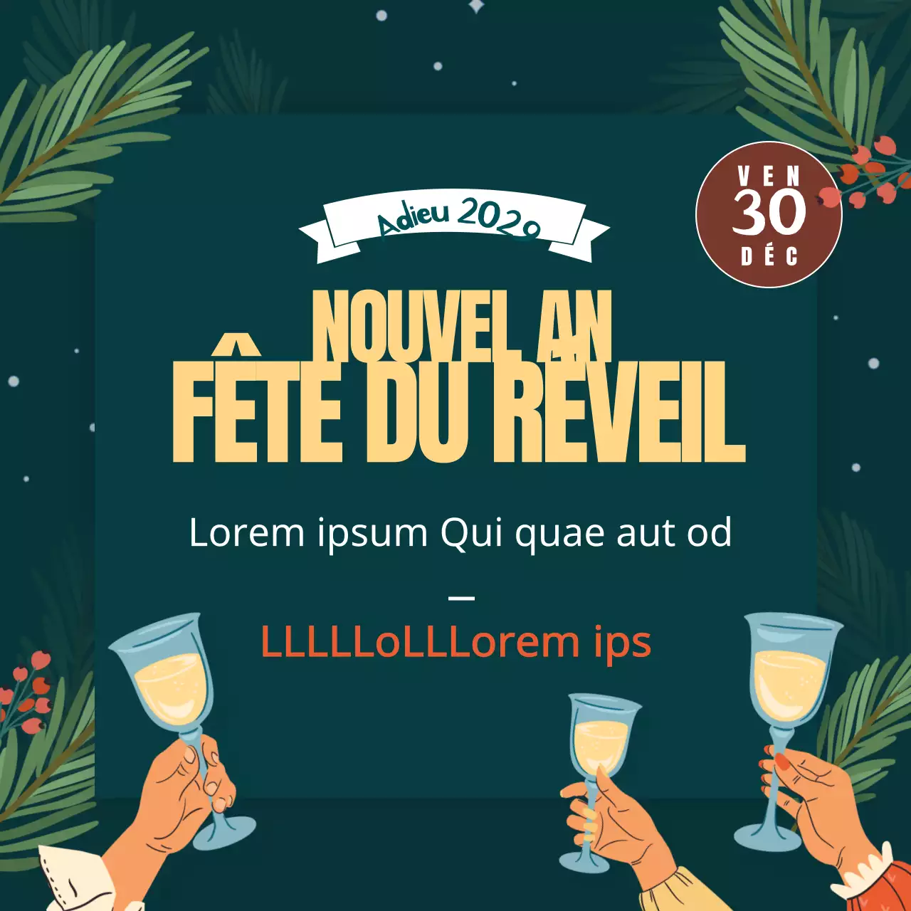 Annonces de fêtes de fin d'année en vert