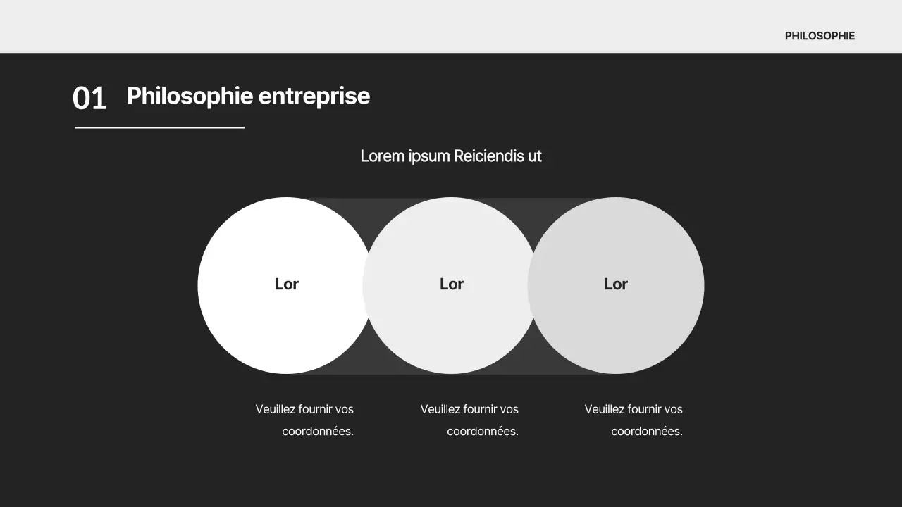 Un profil d'entreprise simple en noir et blanc