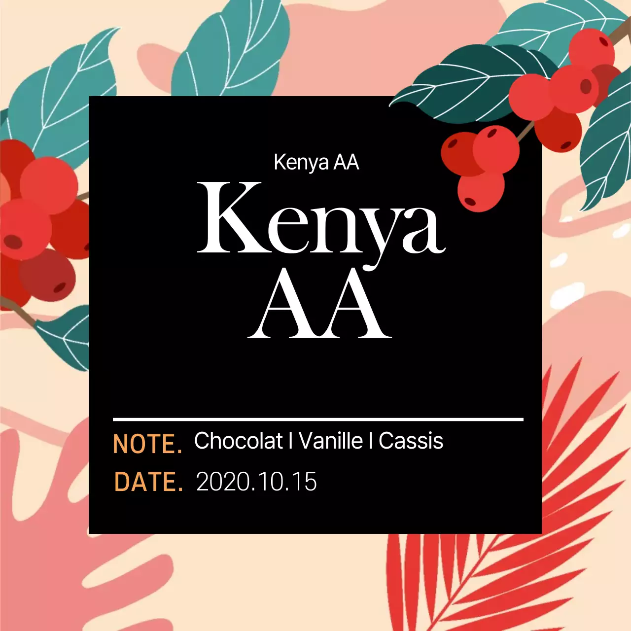 Étiquettes pour grains de café