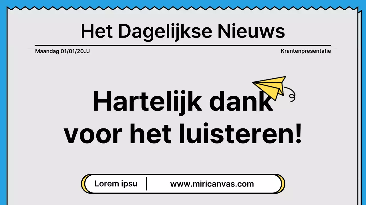 Gedurfde lijnen en aandachttrekkende presentatie in een krantenconcept met gele en lichtblauwe accentkleuren