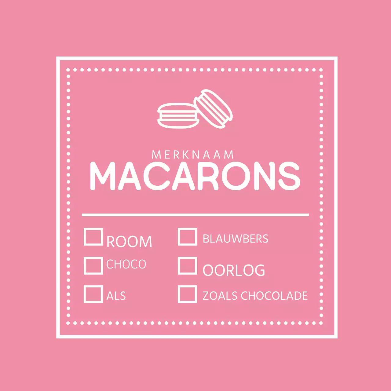 Macaron menu controle label