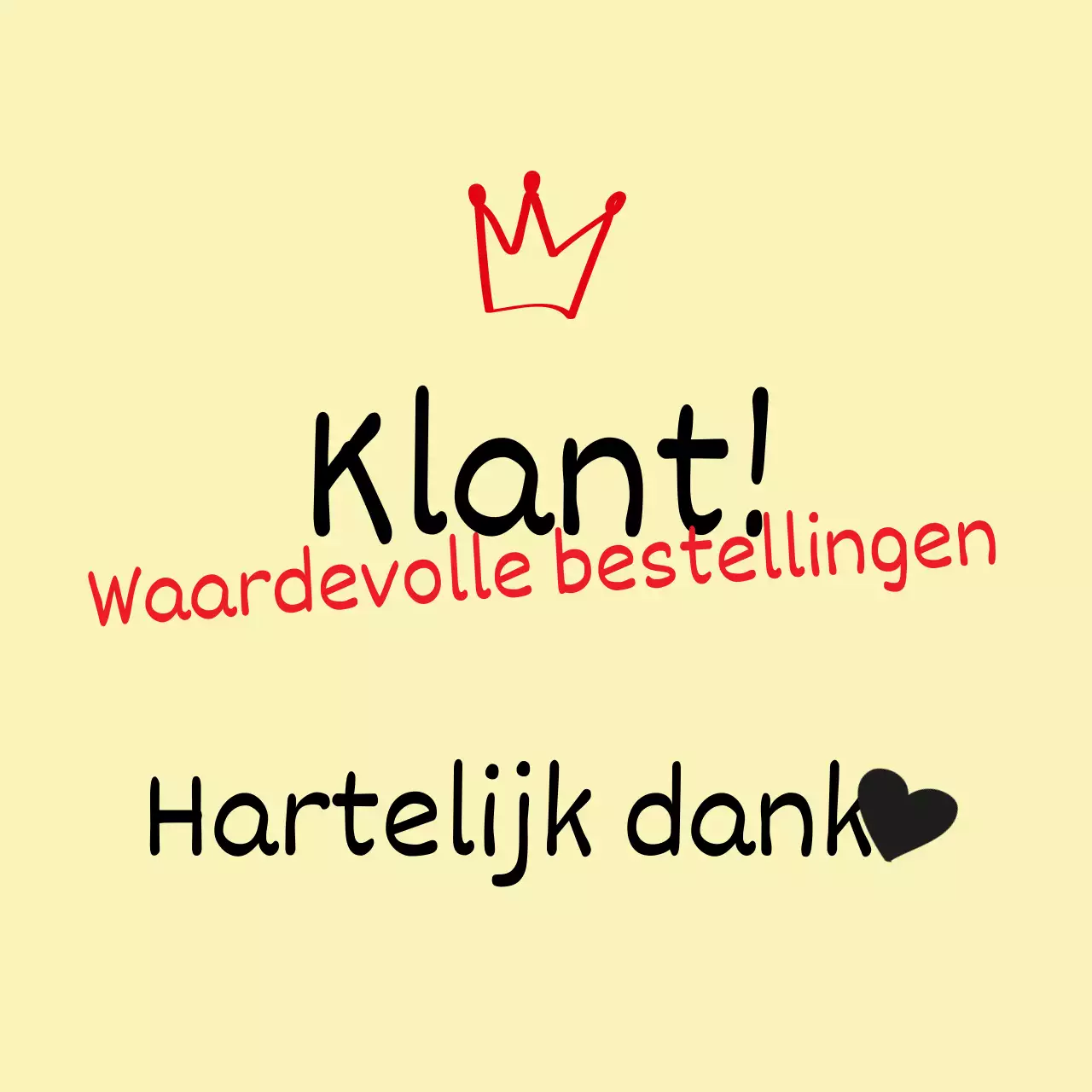 Bedankbericht voor levering