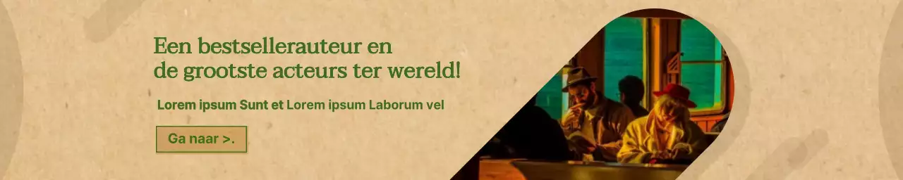 Promoot een groen en bruin papier textuur concept luisterboek