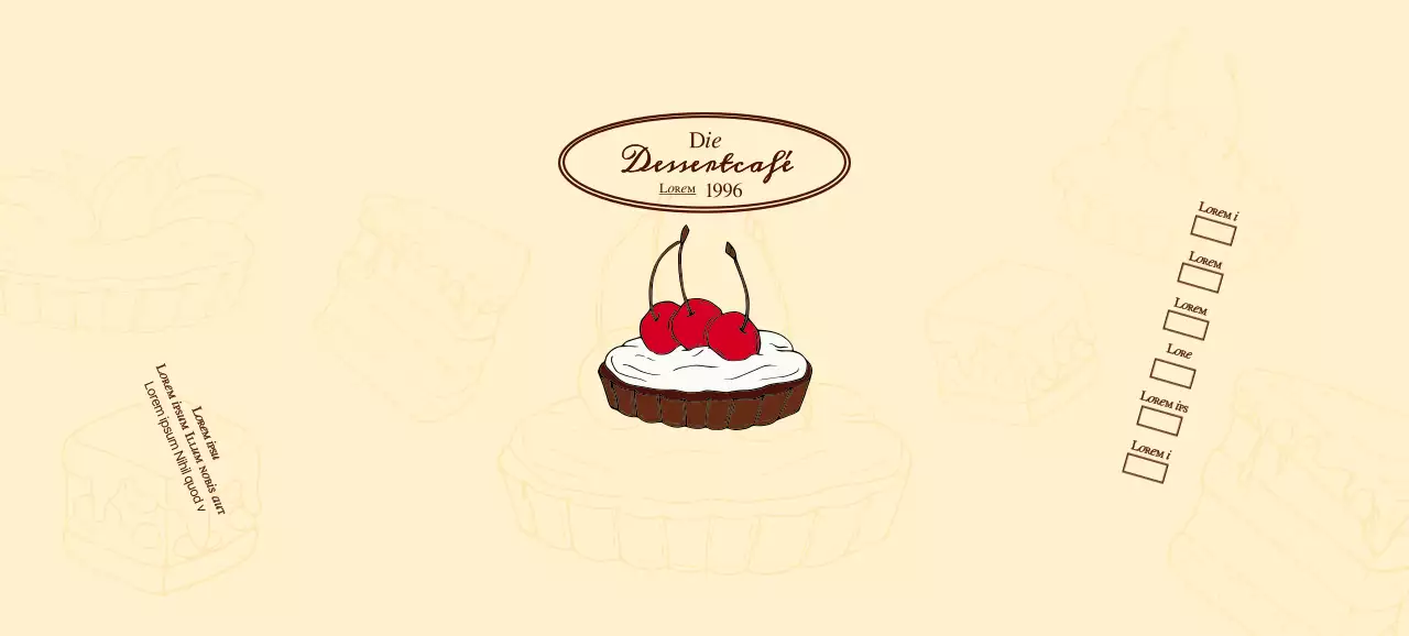 Werbung und Information für Cafés mit einem gefühlvollen Logo in Rotbraun und Hellgelb