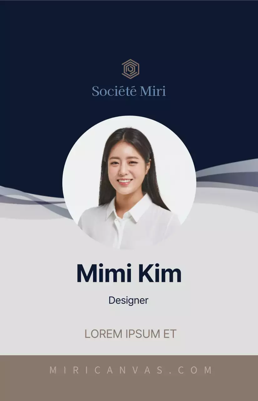 Une mise en page simple en bleu marine et gris avec un certificat du temple