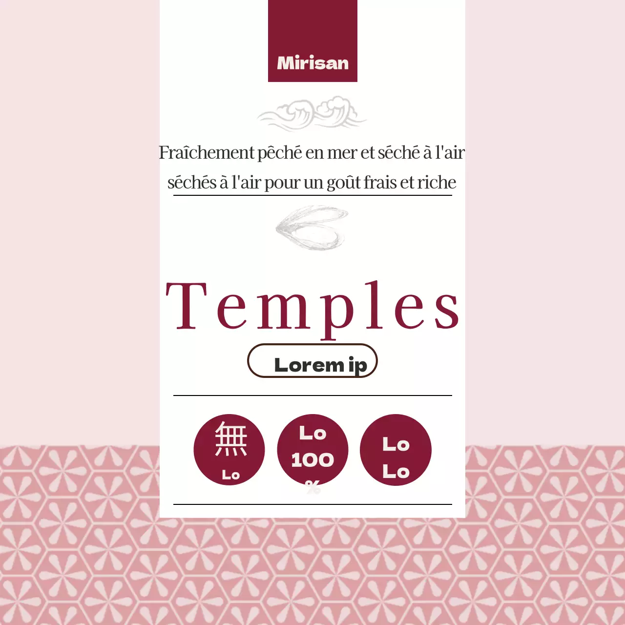 Autocollant circulaire poisson séché festonné