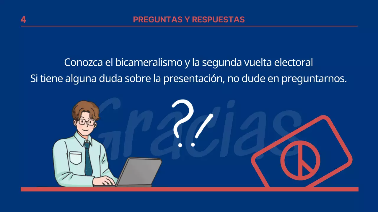 Presentación comparativa de las elecciones presidenciales francesas con un tema infográfico azul y rojo
