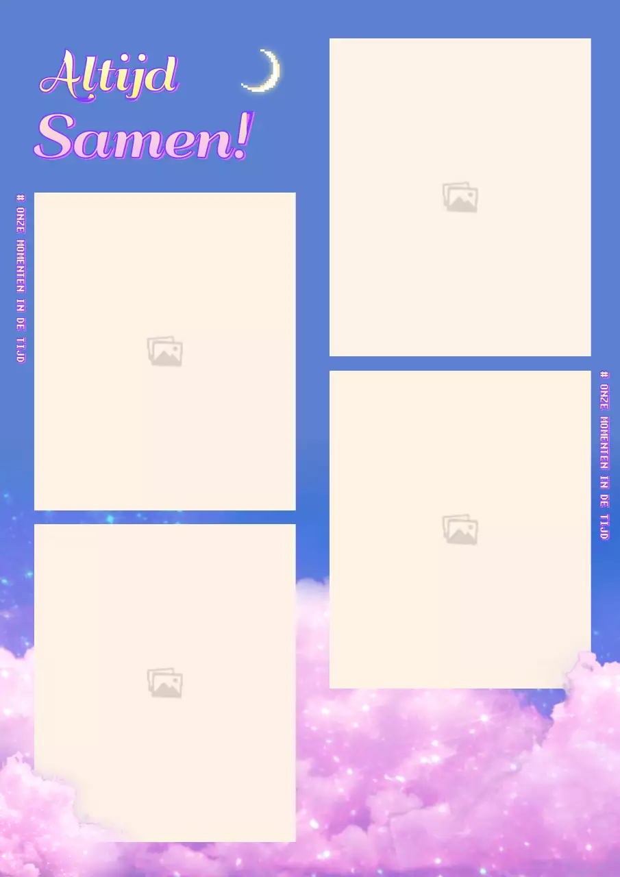 Paarse Dromerige Wolken Concept Foto Layout