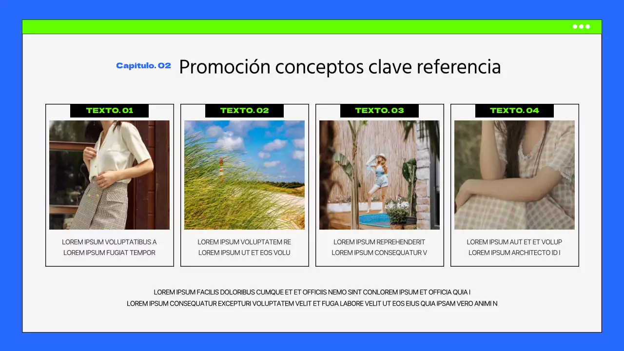 Promoción de verano con toques azules y fluorescentes