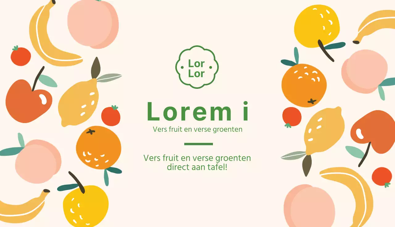 Groene illustratie schattig fruit groenteboer