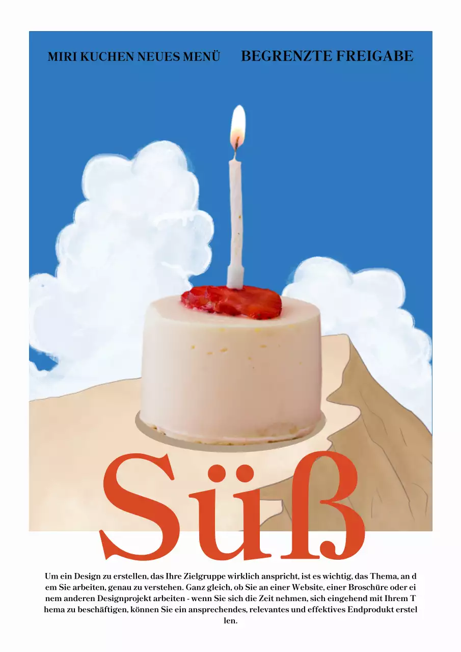 Blaue und rote Bäckerei Cafe Menü