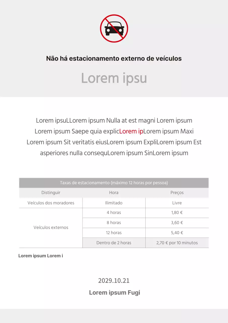 Um simples sinal de proibido estacionar em cinzento