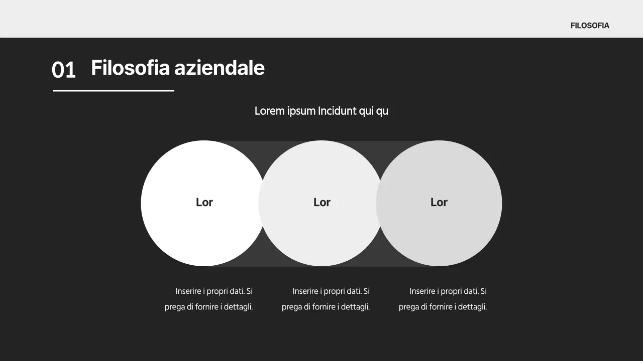Un semplice profilo aziendale in bianco e nero