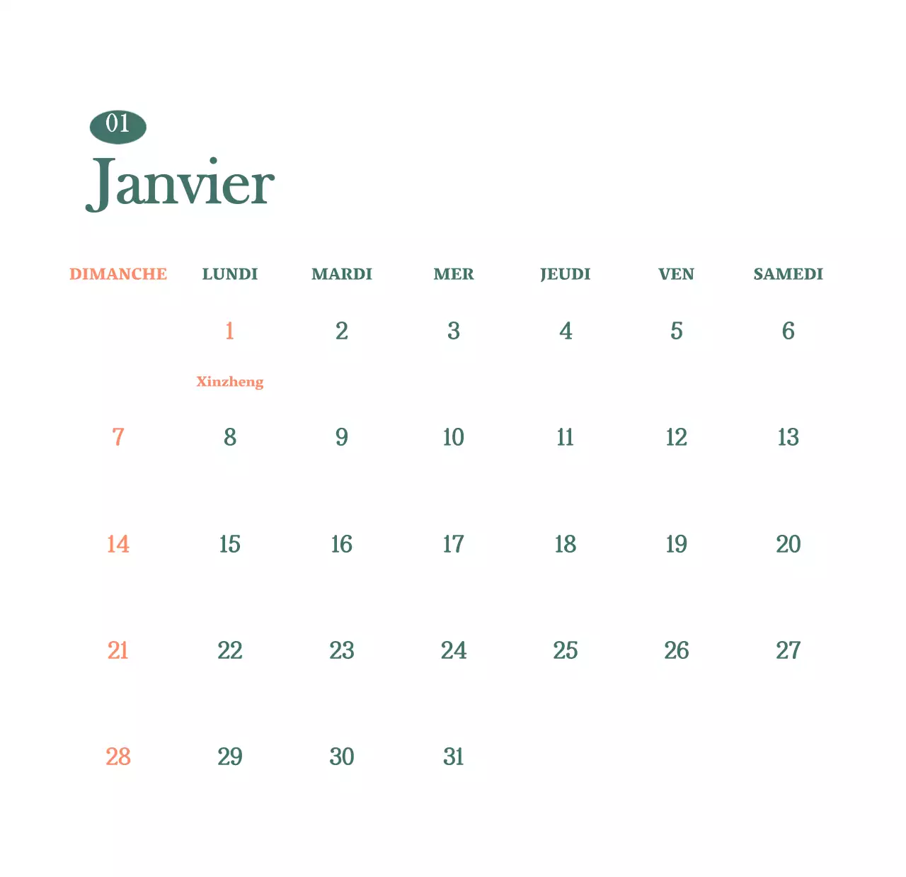 Calendrier des cafés avec recommandation de la boisson du mois