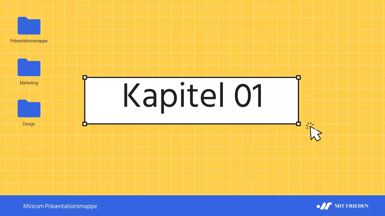 Ein einfacher blauer und gelber Firmenbriefkopf