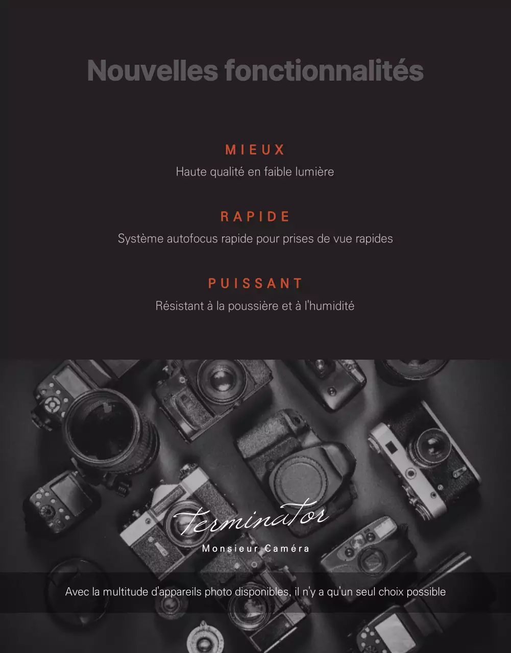 Page de détails de l'appareil photo