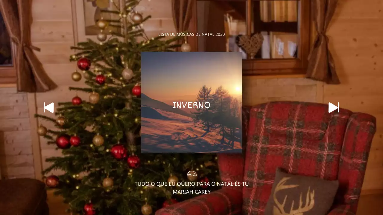 Miniatura do canal de música em cores vermelhas e verdes de Natal