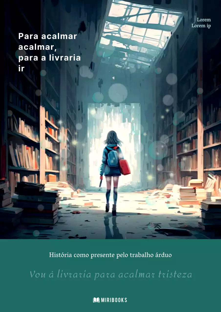 Promover uma bonita capa de livro com um fundo verde e ilustrado