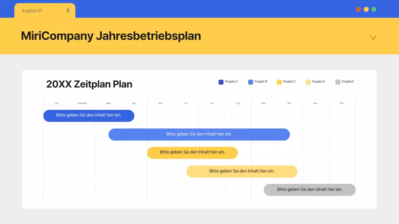 Ein einfacher blauer und gelber Firmenbriefkopf