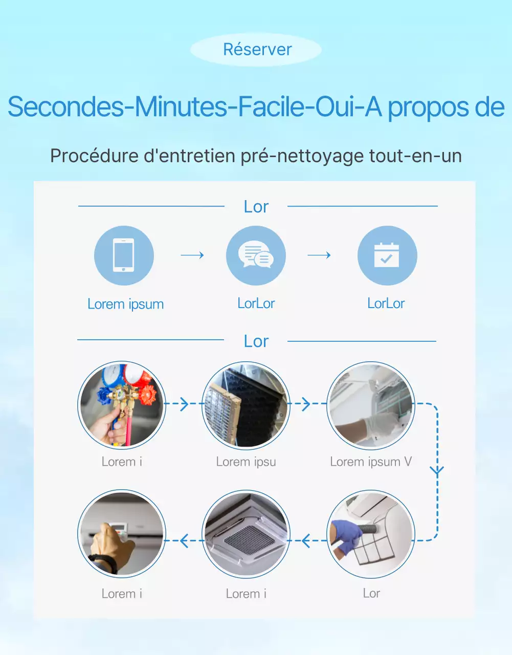 Promouvoir le nettoyage de l'air conditionné bleu ciel