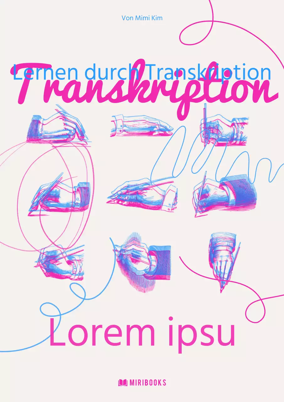 Neonfarbene, handgezeichnete Cover