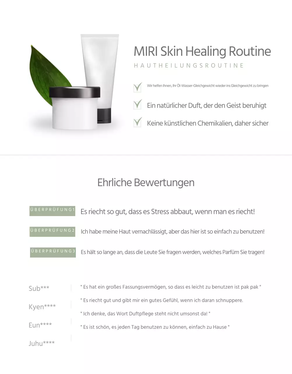 Körper Produkt-Detailseite