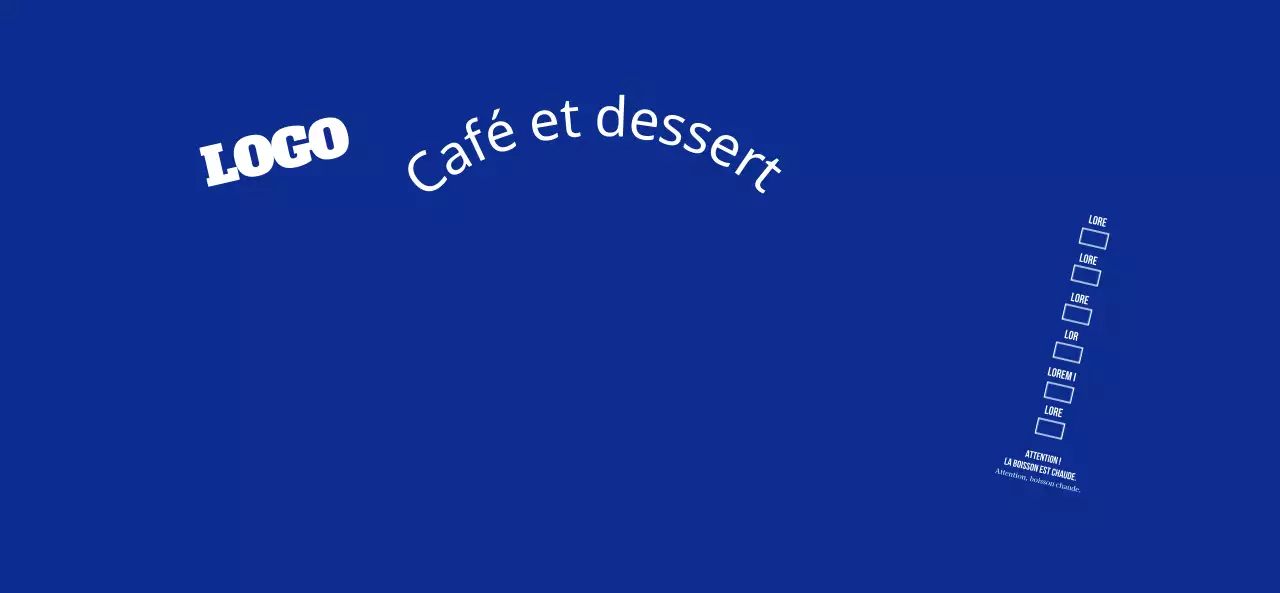 Logotype de style épuré en bleu marine foncé et blanc pour un café