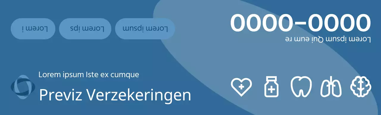 Een promotiestuk voor een verzekeringsmaatschappij met donkere 3D-illustraties en gezondheidspictogrammen.