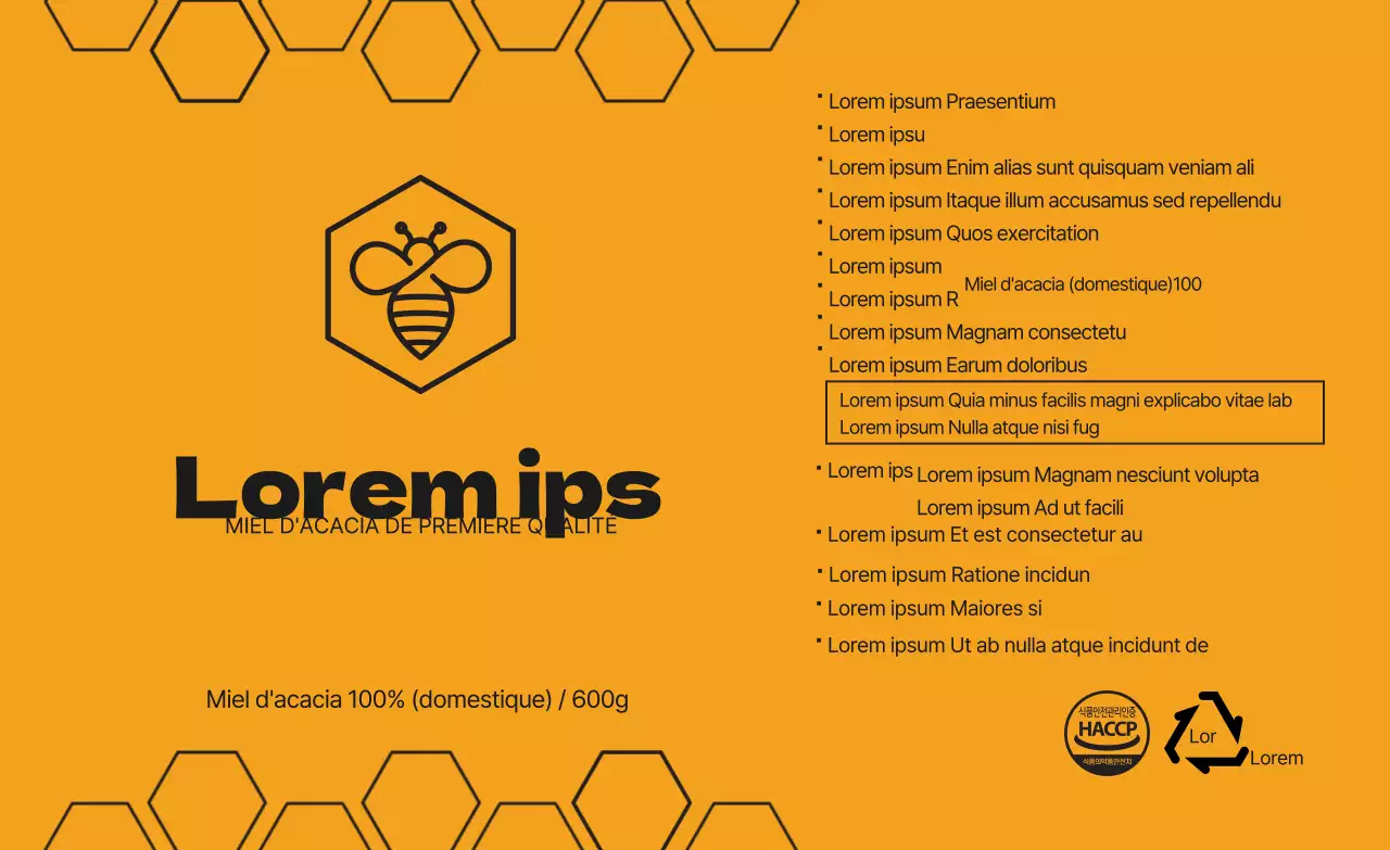 Autocollant d'information sur le miel