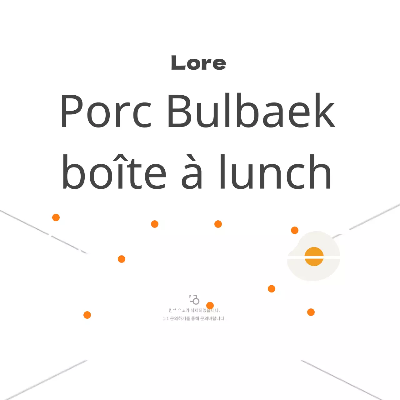 Bento au porc bulgogi