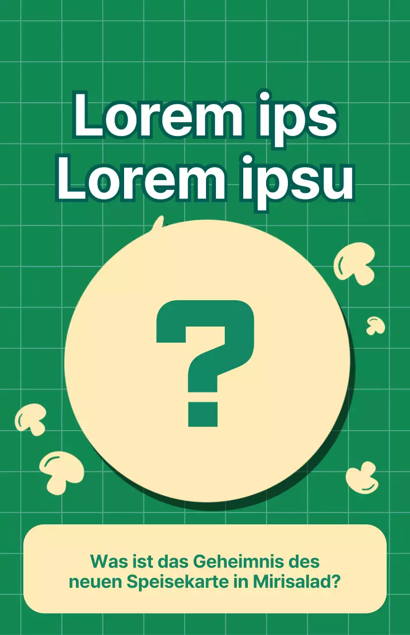 Werbung für ein neues Salatmenü mit grün kariertem Hintergrund