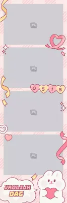 Schattig roze en geel konijntje karakter ketting fotolijstje