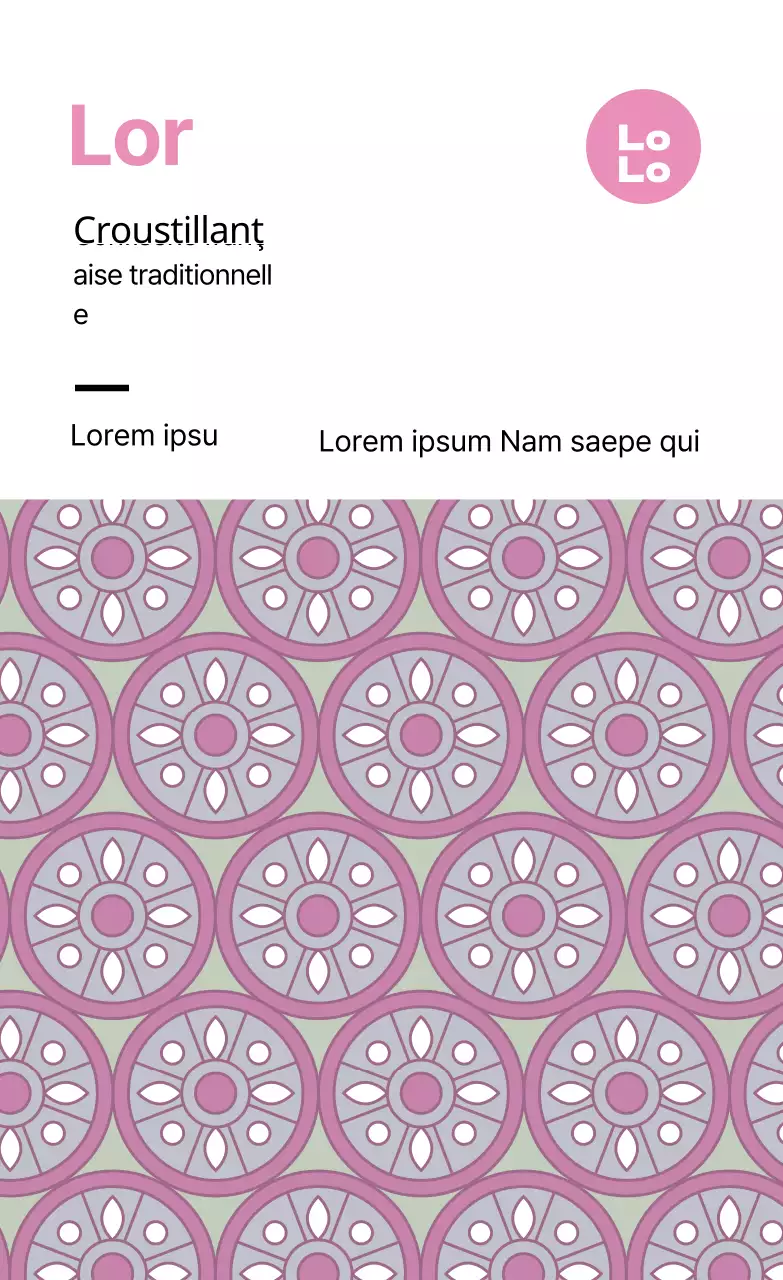 Étiquette hanwa pour aliments traditionnels avec motif rose