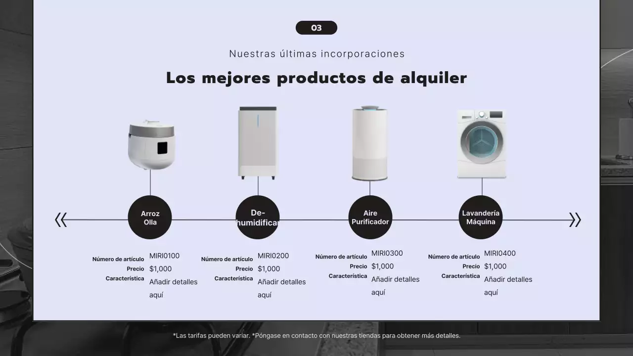 Limpia y moderna propuesta de servicio de alquiler de electrodomésticos con fondo malva