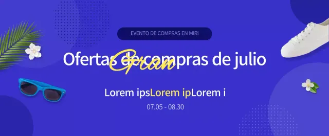 Promocione su evento de compras de verano con un sencillo concepto azul