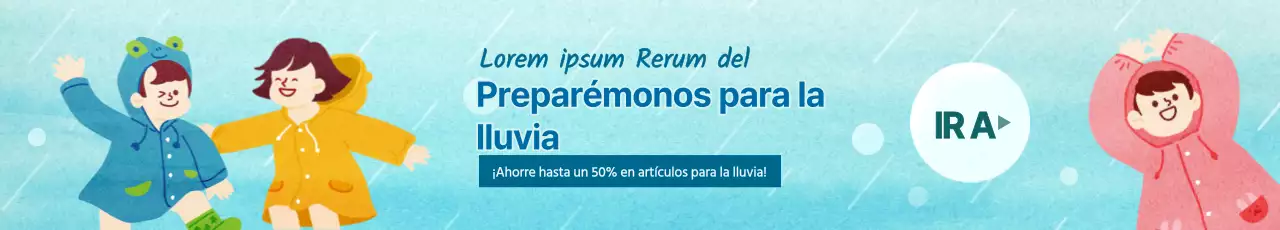 Preparándose para la temporada de lluvias con un bonito concepto de ilustración en azul claro