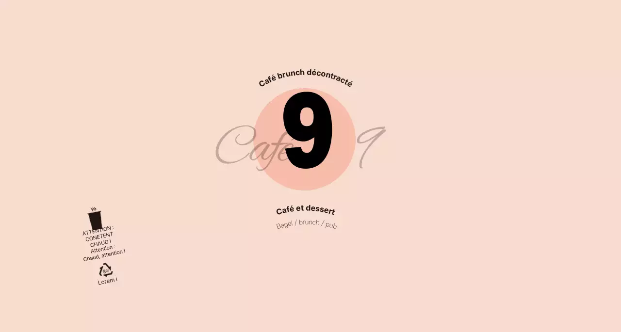 Pour un concept simple et unique de café en rose et noir