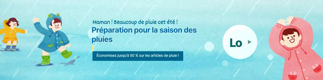 Préparation à la saison des pluies avec une illustration mignonne en bleu clair