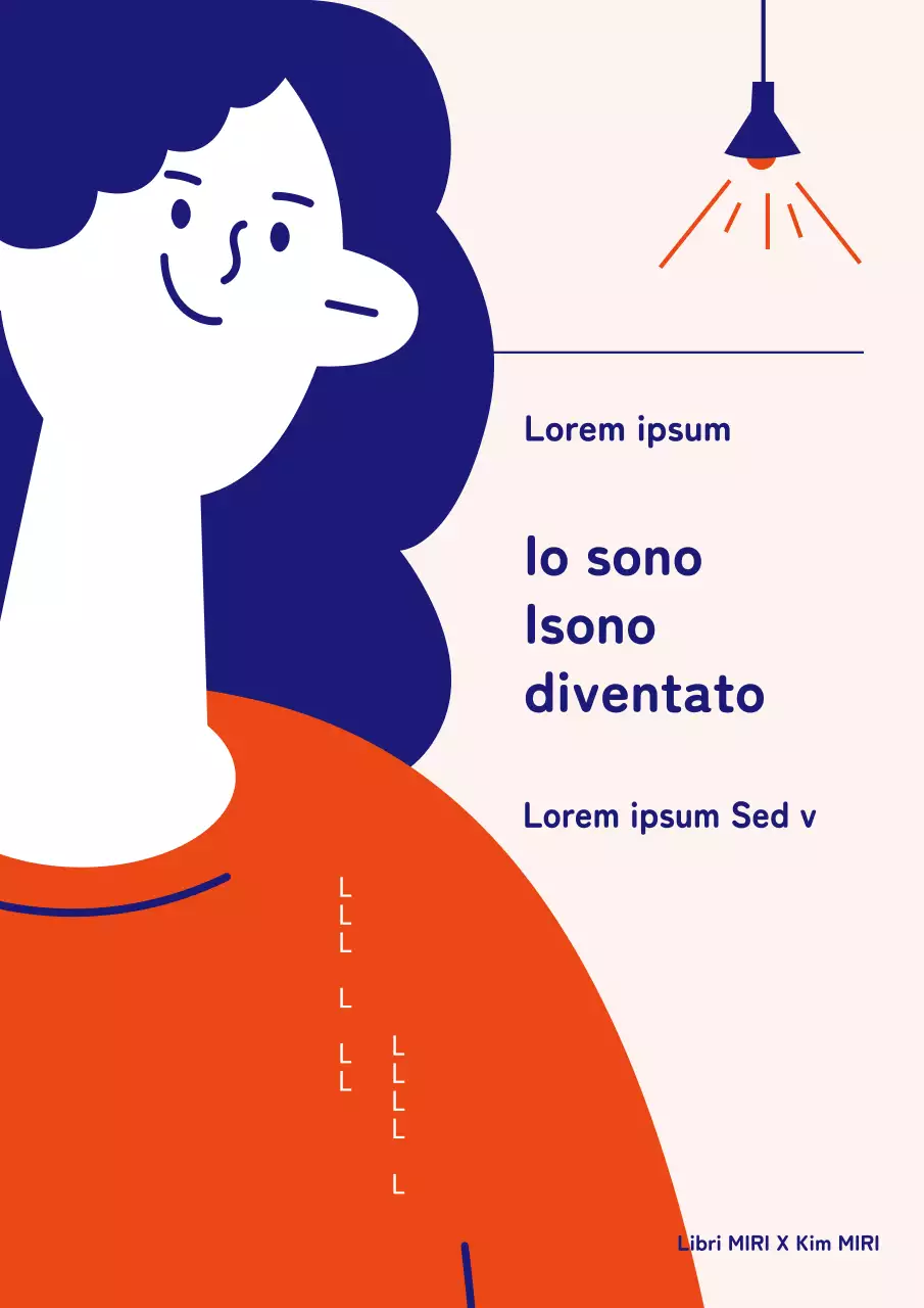 Lavoratore d'ufficio minimalista che lascia la copertina del libro in arancione e blu navy