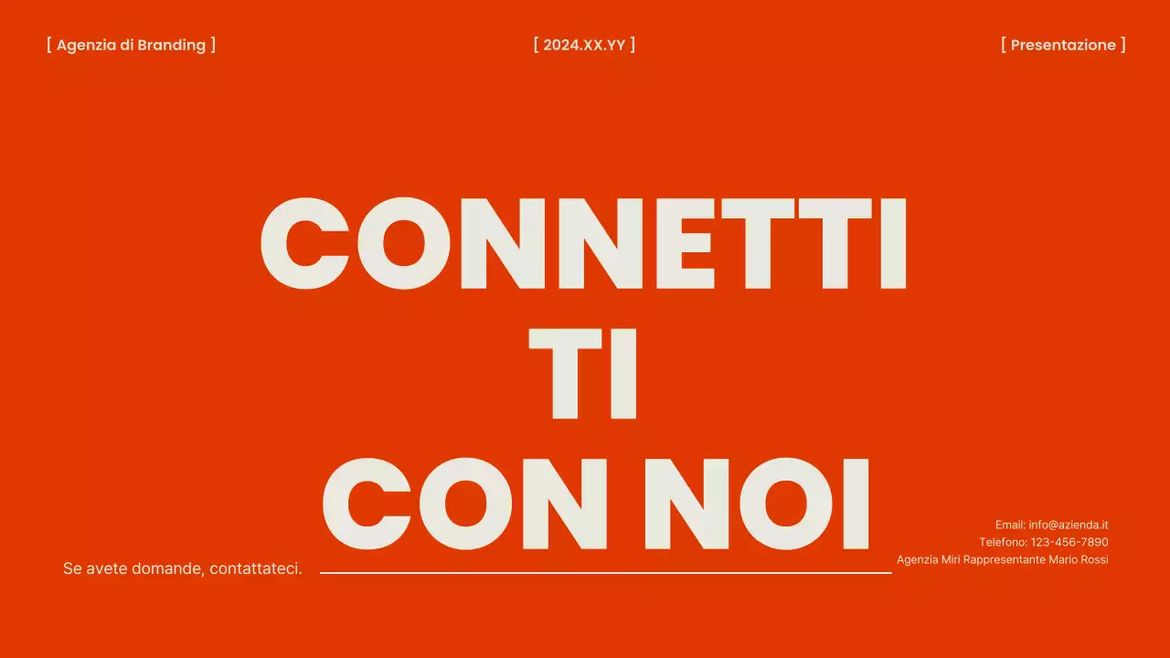 Un brief per un'agenzia di marca arancione e chic