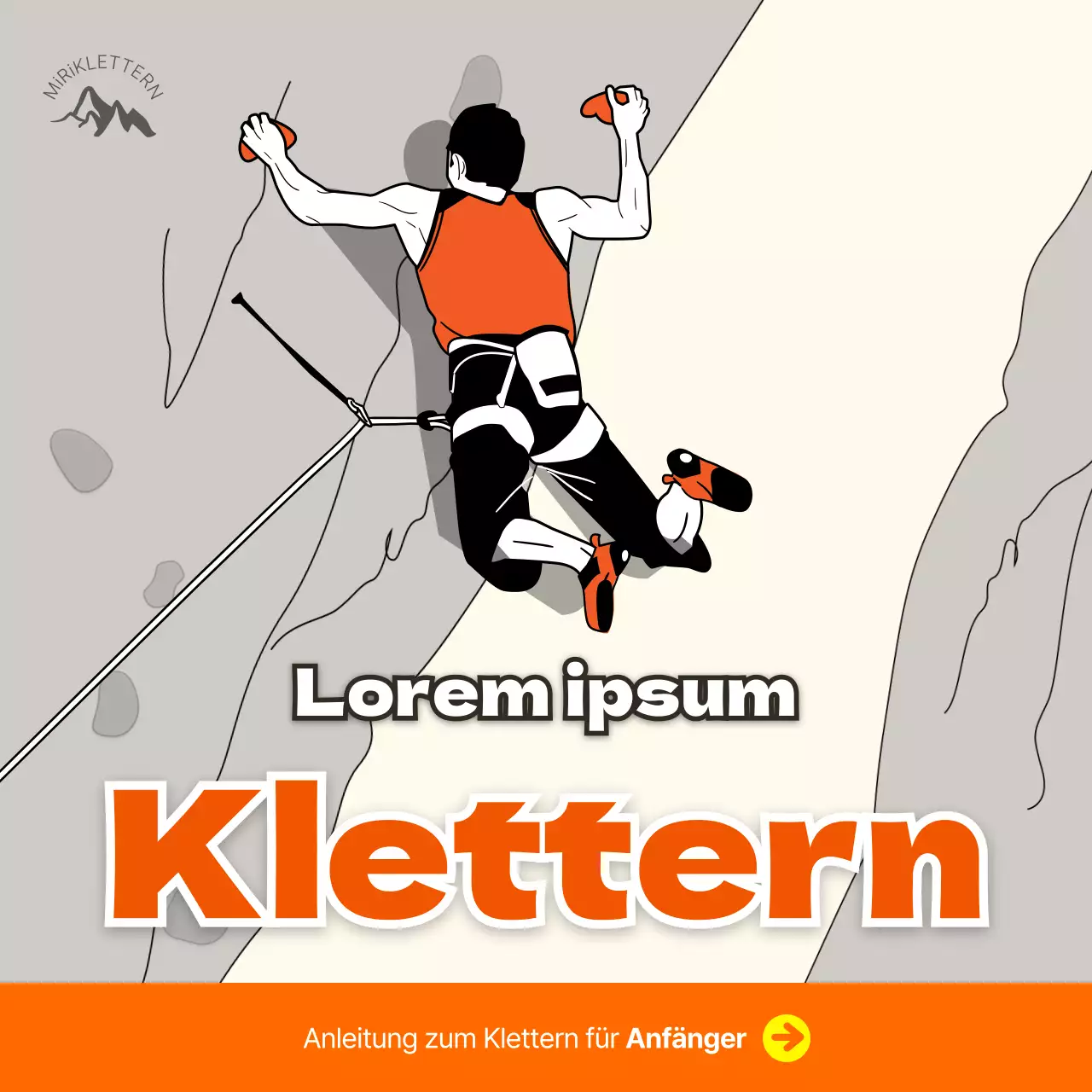 Orange Illustrated Concept Sportklettern Informationen und Anwerbung