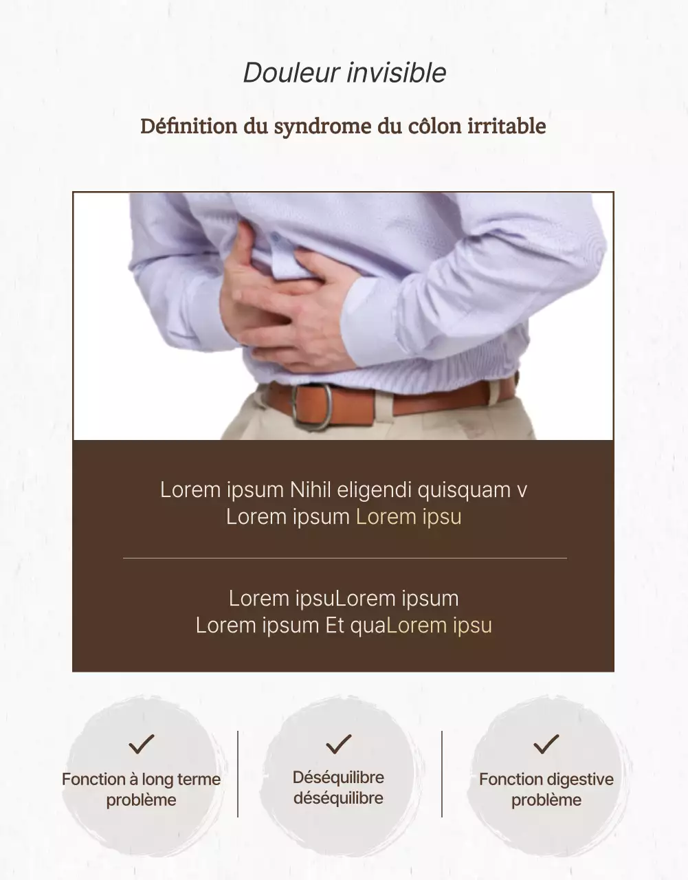 Traitement du syndrome de l'intestin irritable dans une clinique orientale de couleur brune en détail
