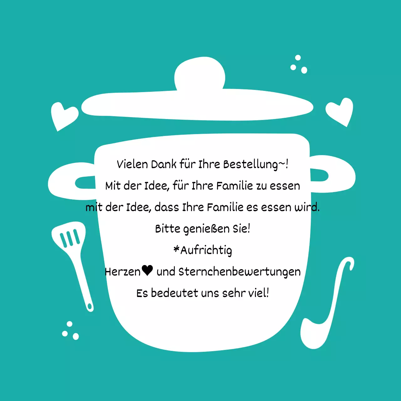 Dankeschön-Aufkleber für die Lieferung