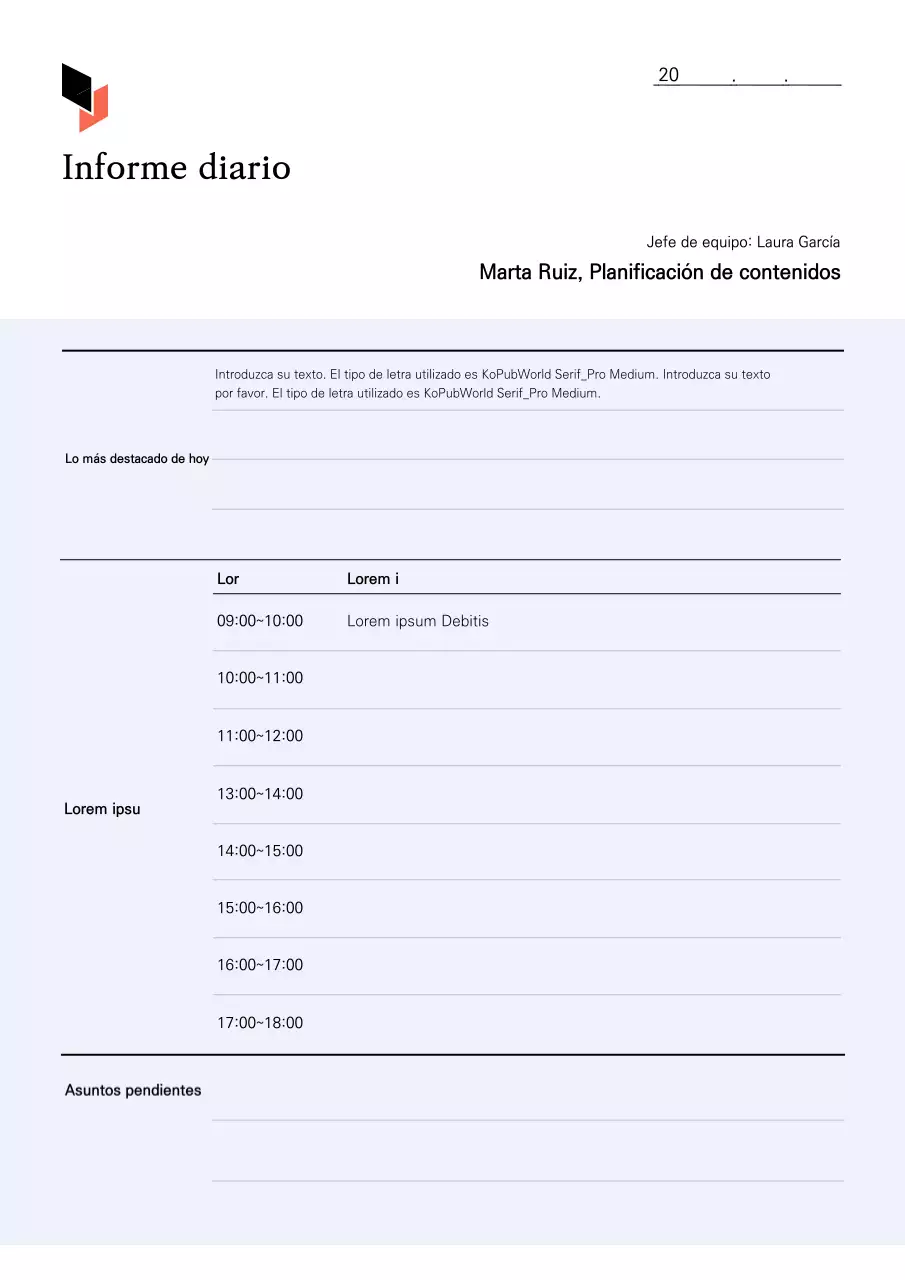 Informes de tareas diarias en blanco y beige