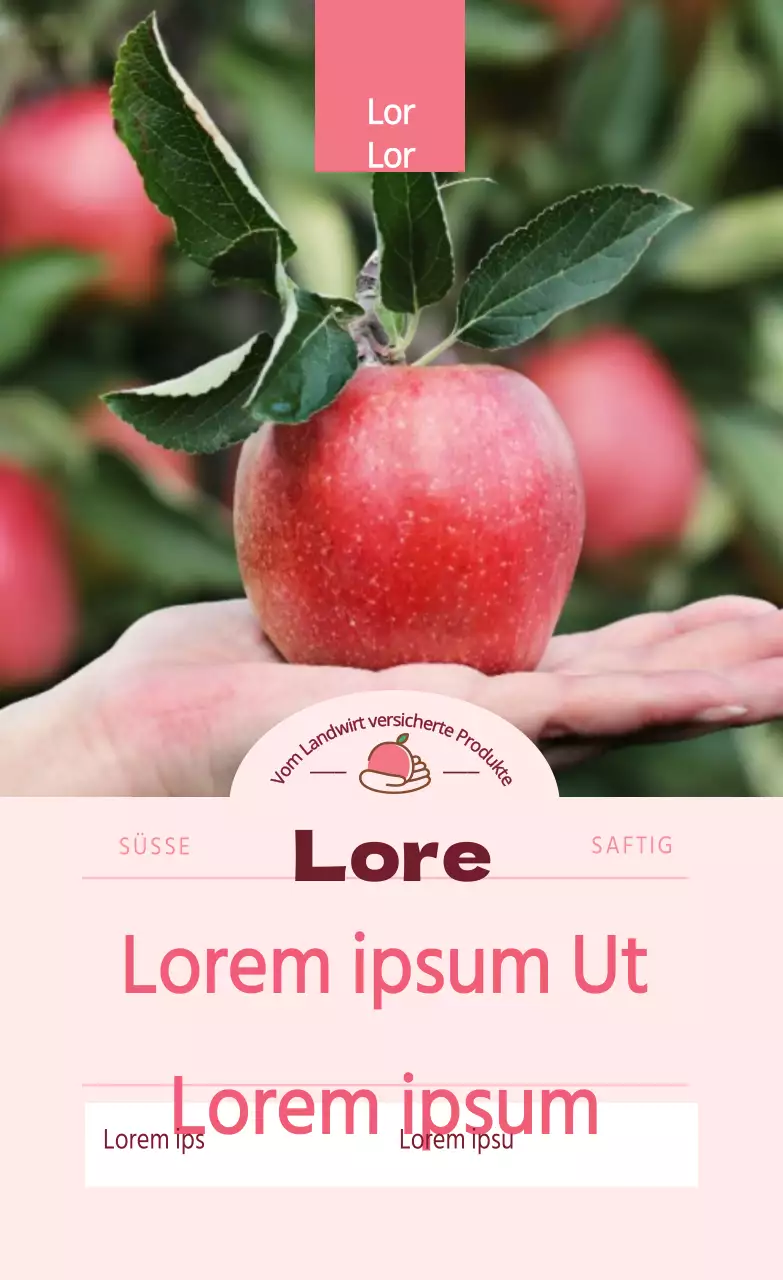 Vertikaler Aufkleber Apfel